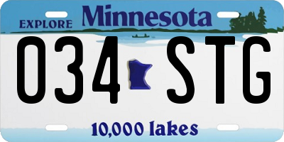 MN license plate 034STG