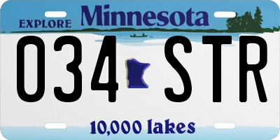 MN license plate 034STR