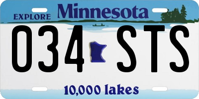MN license plate 034STS