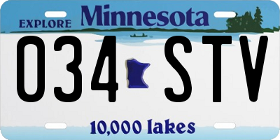MN license plate 034STV