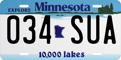MN license plate 034SUA