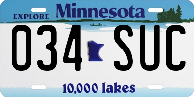 MN license plate 034SUC