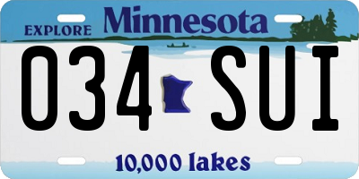 MN license plate 034SUI