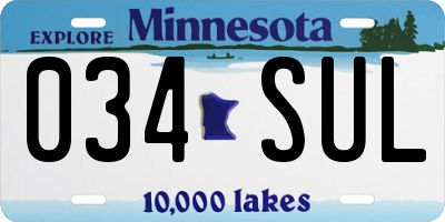 MN license plate 034SUL