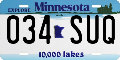 MN license plate 034SUQ