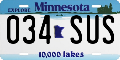 MN license plate 034SUS