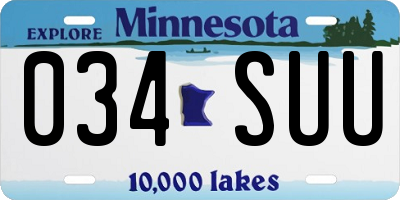 MN license plate 034SUU