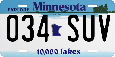 MN license plate 034SUV