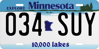 MN license plate 034SUY