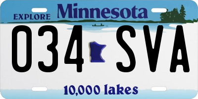 MN license plate 034SVA