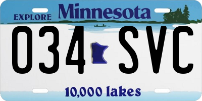 MN license plate 034SVC