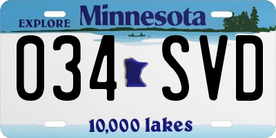 MN license plate 034SVD
