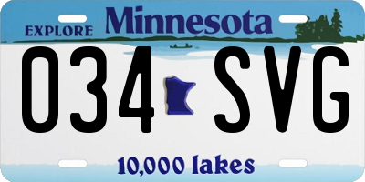 MN license plate 034SVG