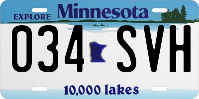 MN license plate 034SVH