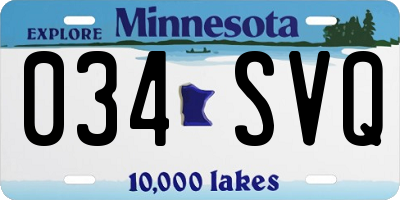 MN license plate 034SVQ