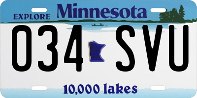 MN license plate 034SVU