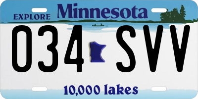 MN license plate 034SVV