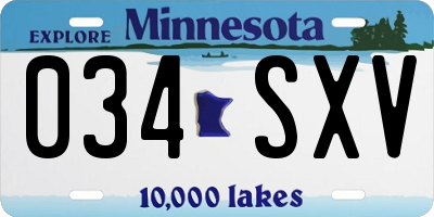 MN license plate 034SXV