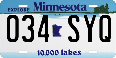 MN license plate 034SYQ