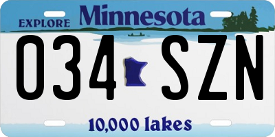 MN license plate 034SZN