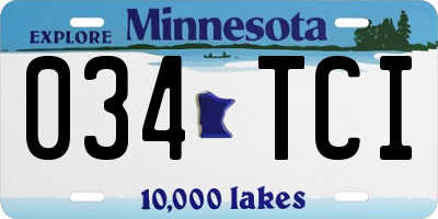 MN license plate 034TCI