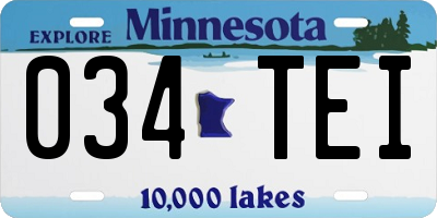 MN license plate 034TEI