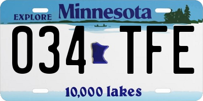 MN license plate 034TFE