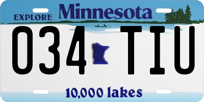 MN license plate 034TIU