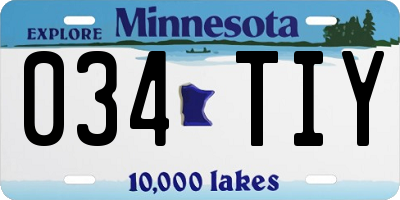 MN license plate 034TIY