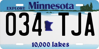MN license plate 034TJA