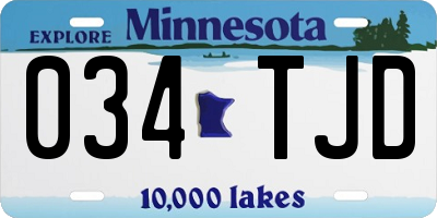 MN license plate 034TJD