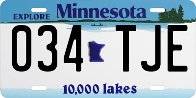 MN license plate 034TJE
