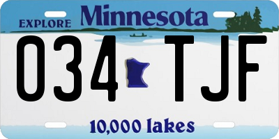 MN license plate 034TJF