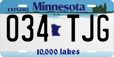 MN license plate 034TJG