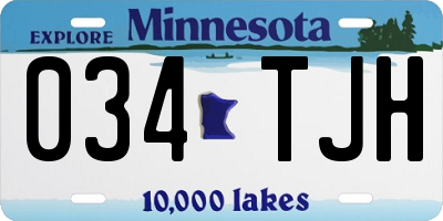 MN license plate 034TJH