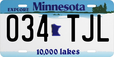MN license plate 034TJL