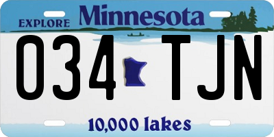 MN license plate 034TJN