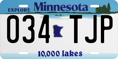 MN license plate 034TJP