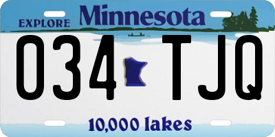 MN license plate 034TJQ