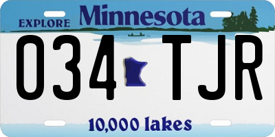 MN license plate 034TJR