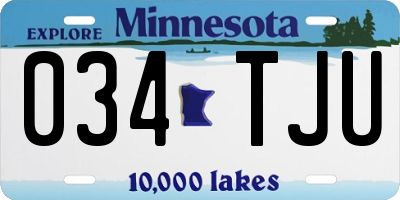 MN license plate 034TJU