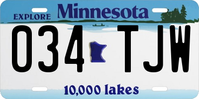 MN license plate 034TJW