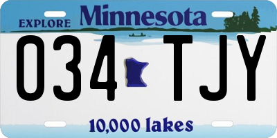 MN license plate 034TJY