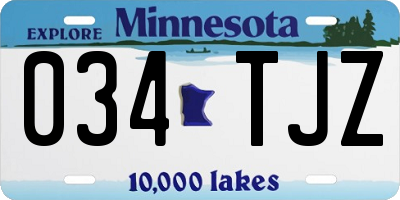 MN license plate 034TJZ