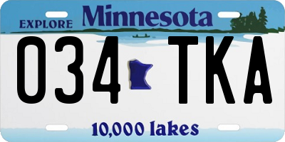 MN license plate 034TKA