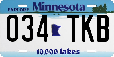 MN license plate 034TKB