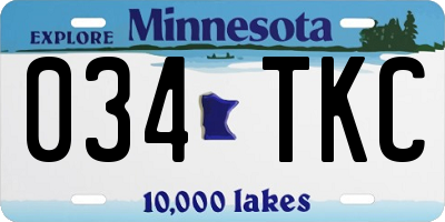 MN license plate 034TKC