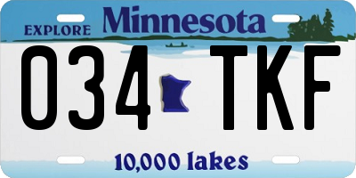 MN license plate 034TKF