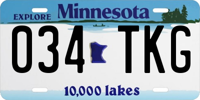 MN license plate 034TKG