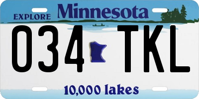 MN license plate 034TKL